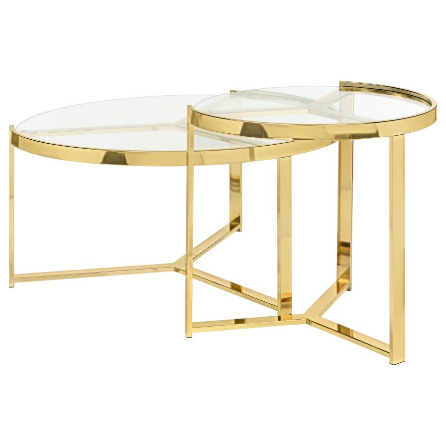 Delia - 2 Piece Round Glass Top Nesting Coffee Table