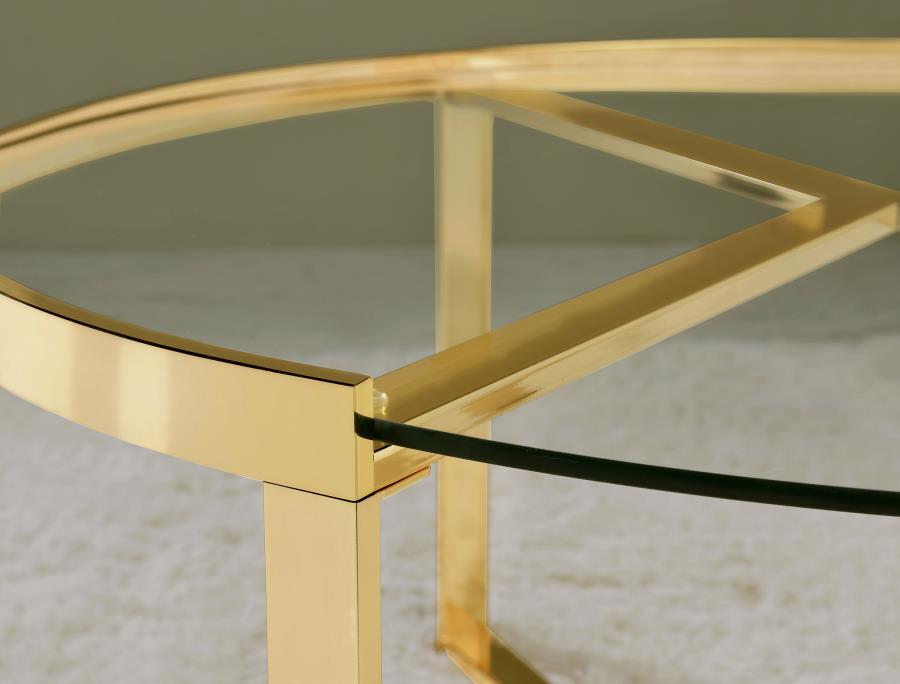 Delia - 2 Piece Round Glass Top Nesting Coffee Table