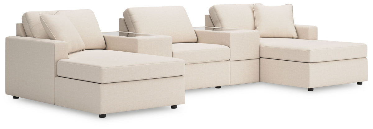 Modmax - Oyster - Sectional White 5 Pc. Pit Sectional With Storage Consoles by Signature Design by Ashley® | Bel Furniture