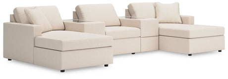 Modmax - Oyster - Sectional White 5 Pc. Pit Sectional With Storage Consoles by Signature Design by Ashley® | Bel Furniture