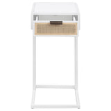 Amherst - 1-Drawer Radio Weave Cane Metal Side Table