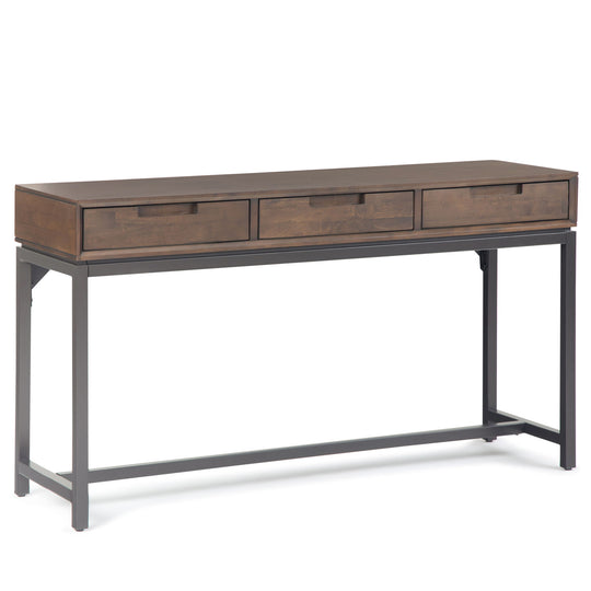 Banting - Mid Century Wide Console Table - Walnut Brown by Simpli-Home | Bel Furniture