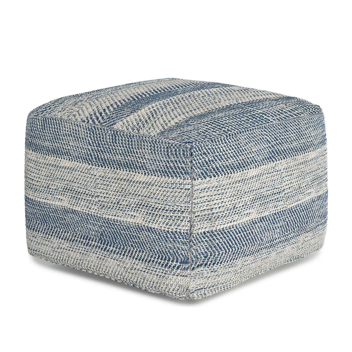 Clay - Square Pouf, Upholstered Light Blue by Simpli-Home | Bel Furniture