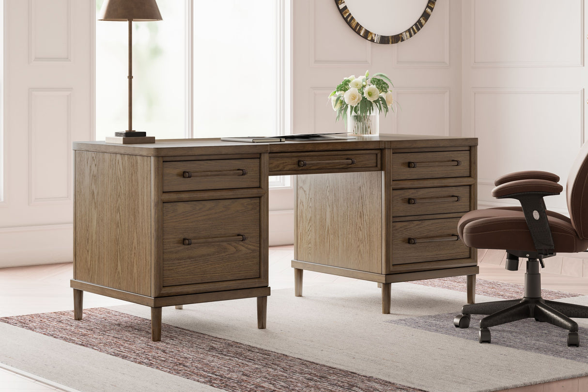 Roanhowe - Brown - Home Office Desk by Signature Design by Ashley® | Bel Furniture