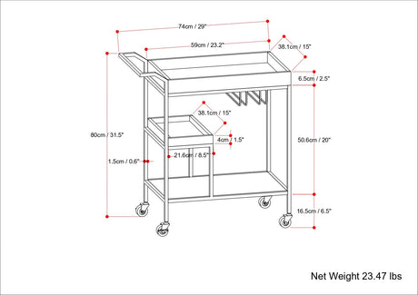 Barnes - Bar Cart - Natural by Simpli-Home | Bel Furniture