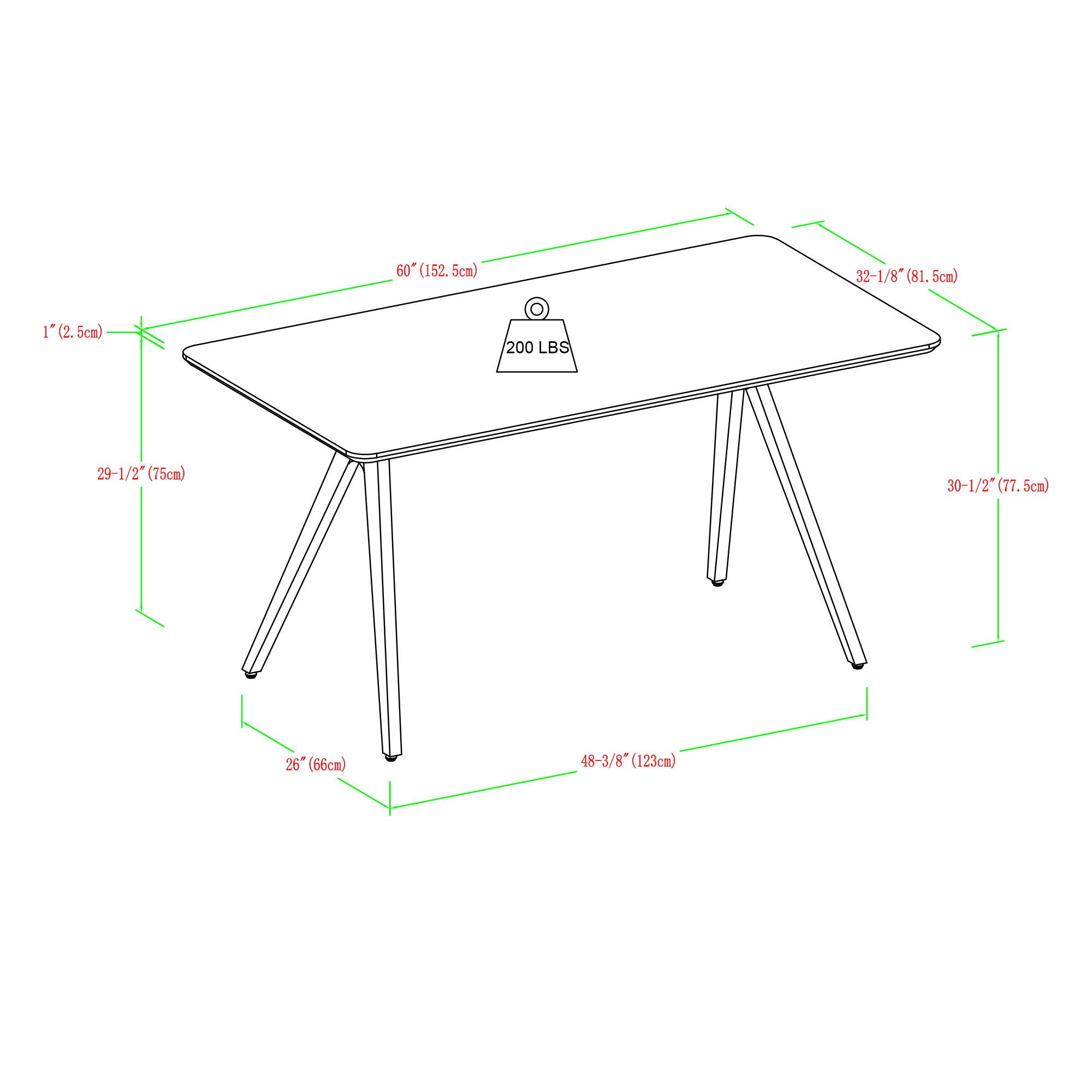 Contemporary V Leg Veneer Dining Table - Dark Walnut