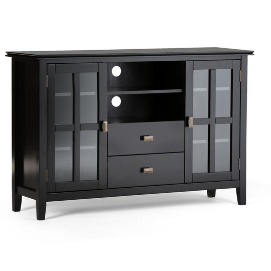 Artisan - Handcrafted, Tall TV Media Stand Black by Simpli-Home | Bel Furniture