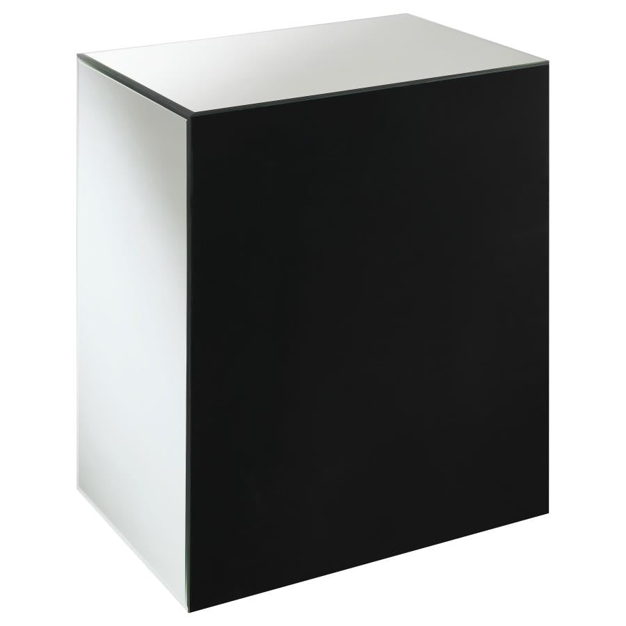 Coquette 1-drawer Mirrored Accent Side Table Silver