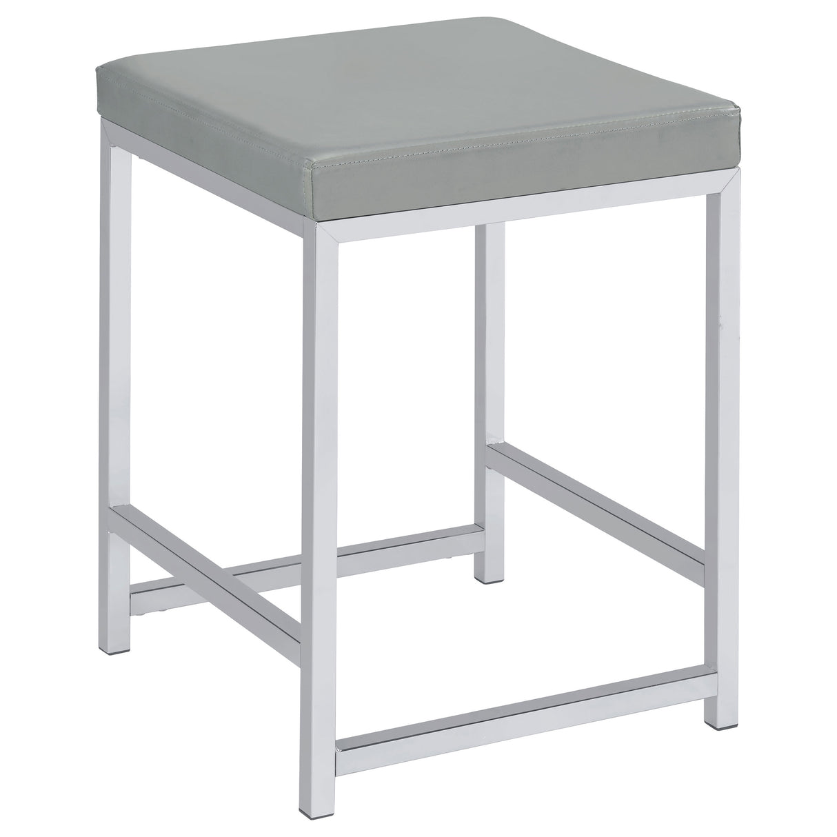 Umbridge - Upholstered Square Padded Cushion Vanity Stool - Light Gray