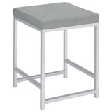 Umbridge - Upholstered Square Padded Cushion Vanity Stool - Light Gray