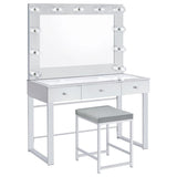 Umbridge - Upholstered Square Padded Cushion Vanity Stool - Light Gray