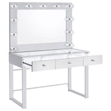 Umbridge - 3-Drawer Vanity Set With Lighting - Chrome And White