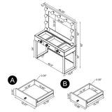 Umbridge - 3-Drawer Vanity Set With Lighting - Chrome And White