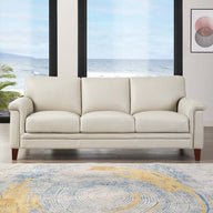 Westcott - Leather Sofa Beige by Hydeline Furniture | Bel Furniture