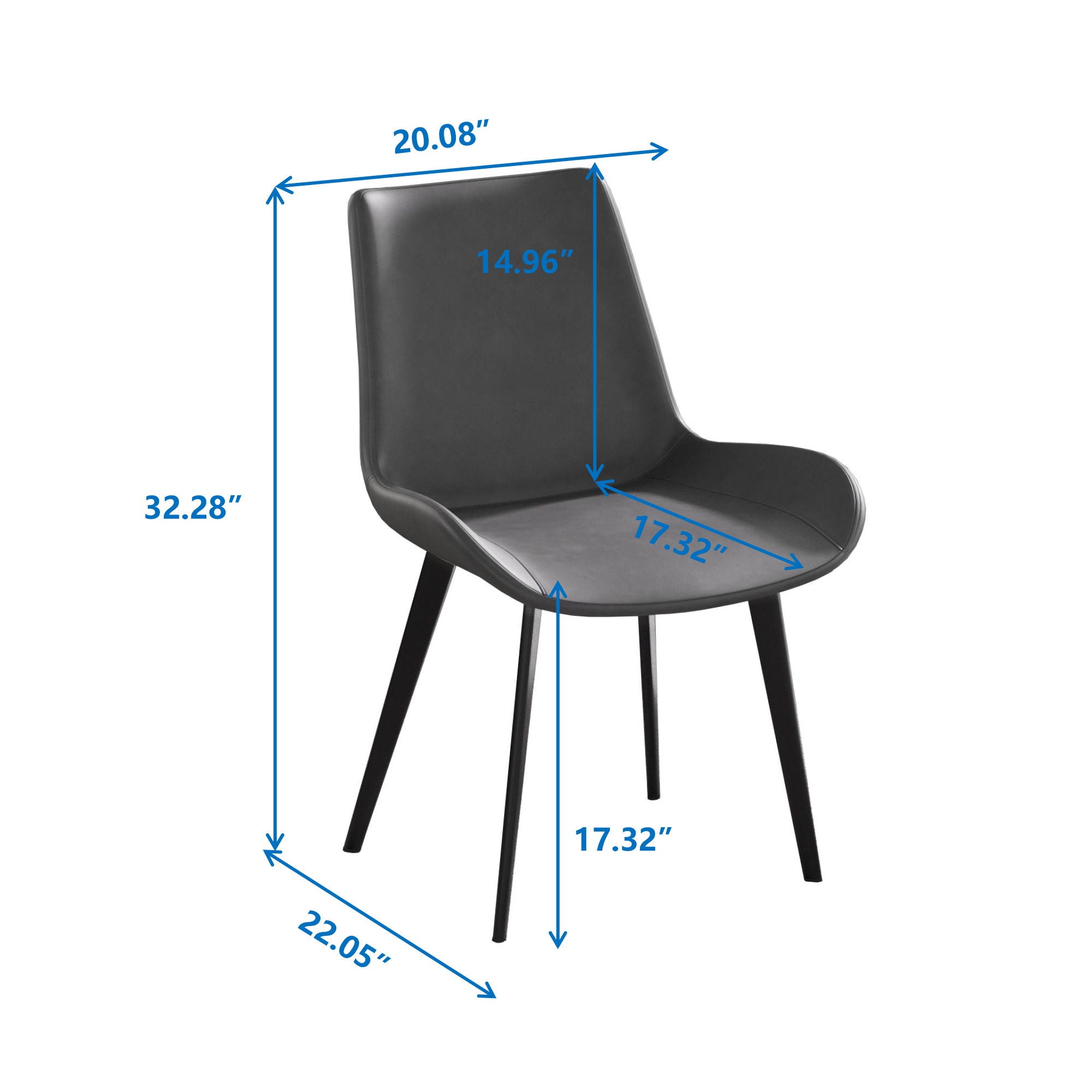 Modern Dining Chair Living Room Metal Leg Dining Chair (Set of 2)