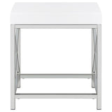 Eliza - Vanity Set With Lighting & Stool - White And Chrome