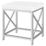 Eliza - Vanity Set With Lighting & Stool - White And Chrome