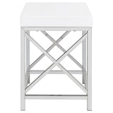Eliza - Vanity Set With Lighting & Stool - White And Chrome