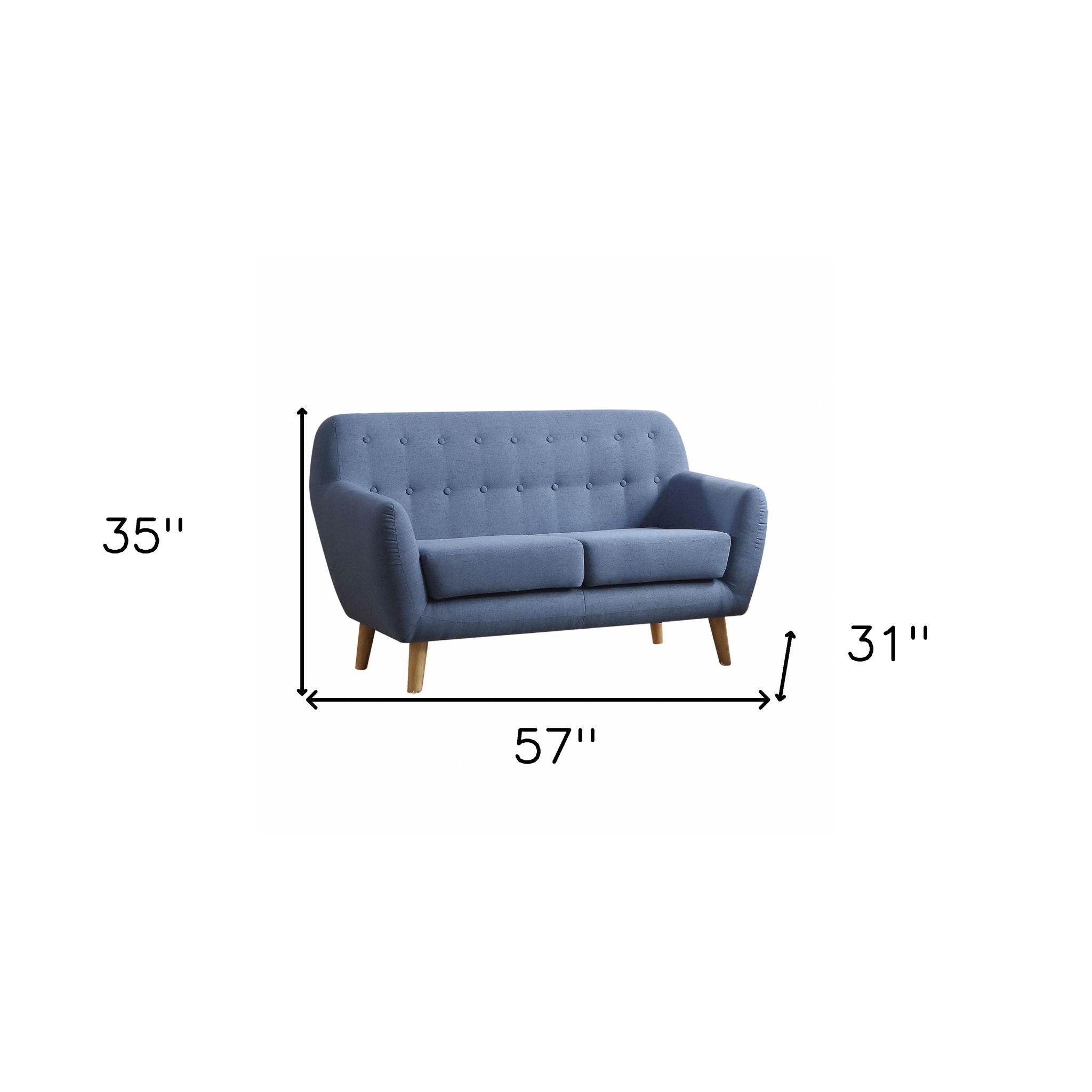 Linen Loveseat - Blue