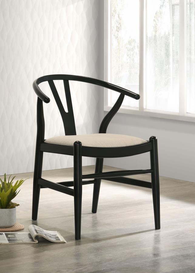 Crestmont - Wood Wishbone Dining Side Chair (Set of 2) - Black by Coaster Fine Furniture | Bel Furniture