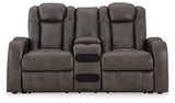 Fyne-dyme - Power Reclining Loveseat With Console/Adj Hdrst by Signature Design by Ashley® | Bel Furniture