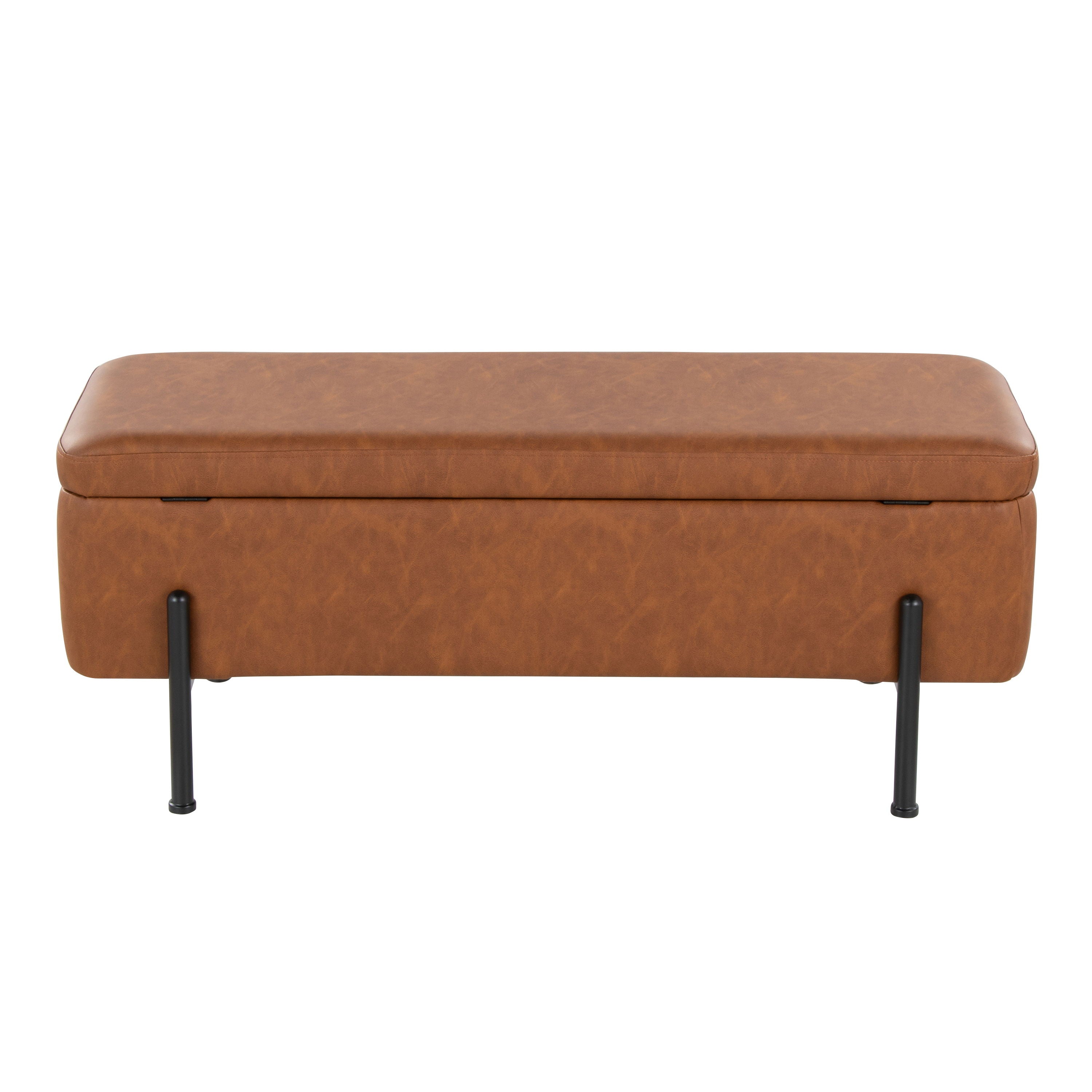 Daniella - Contemporary Storage Bench - Black / Camel