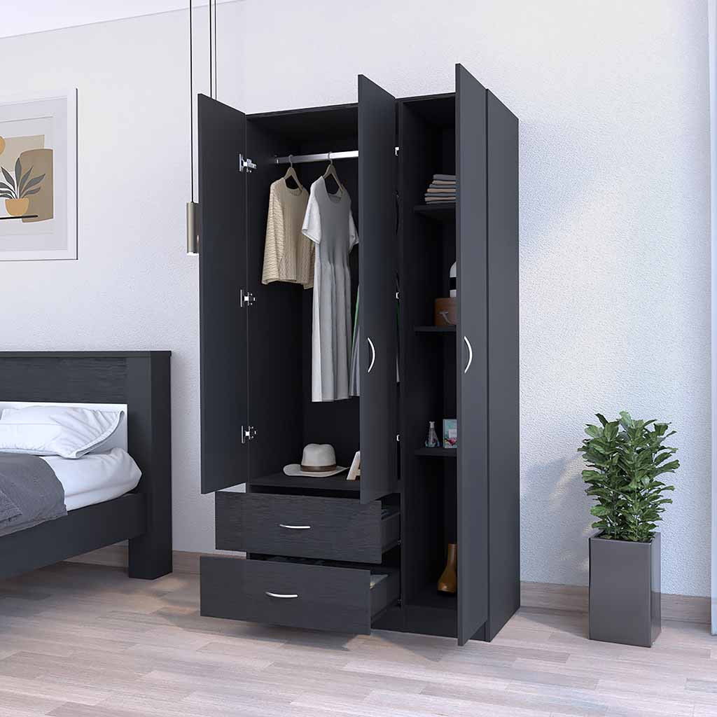 2 Drawer, Combo Dresser - Black