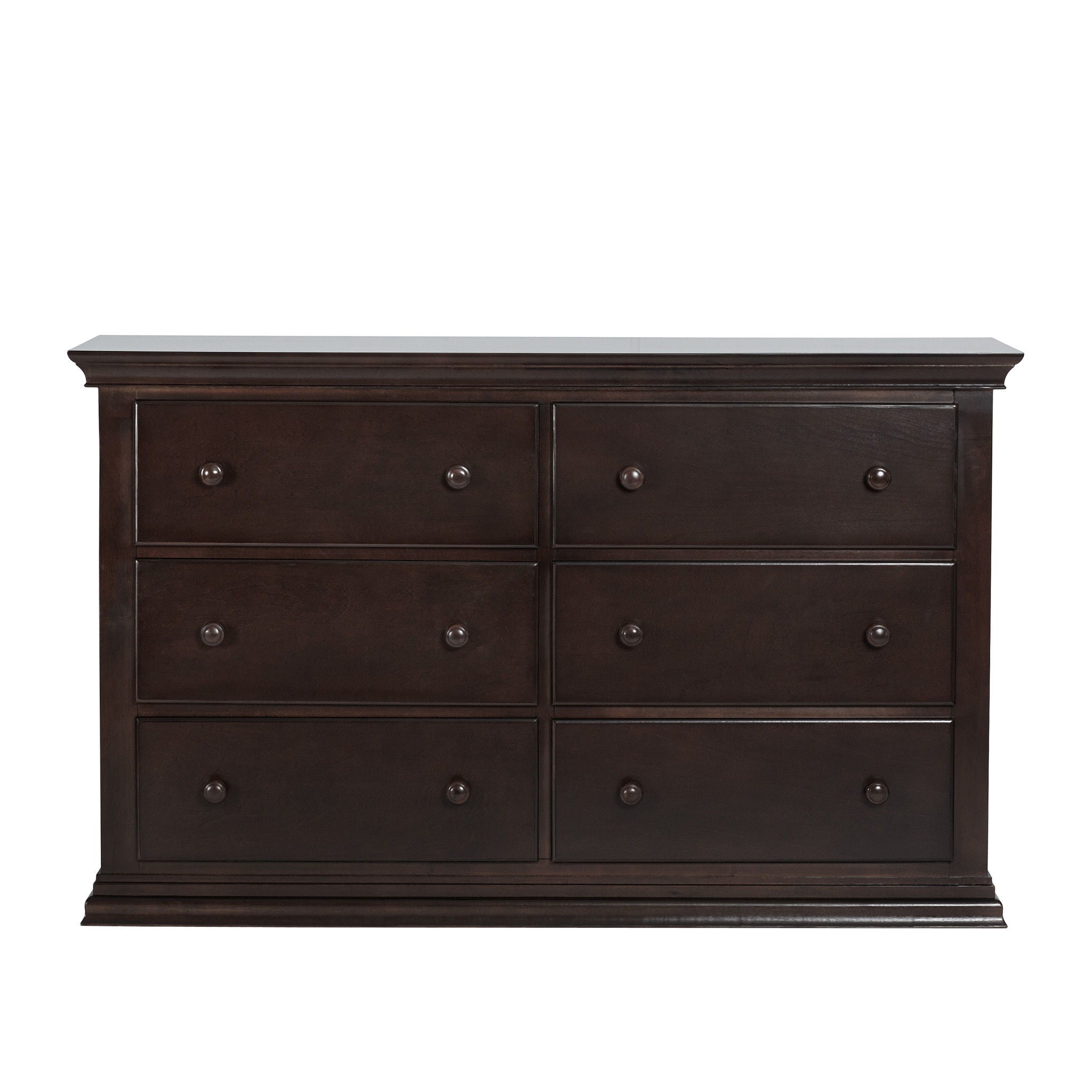 Solid And Manufactured Wood Six Drawer Double Dresser - Espresso