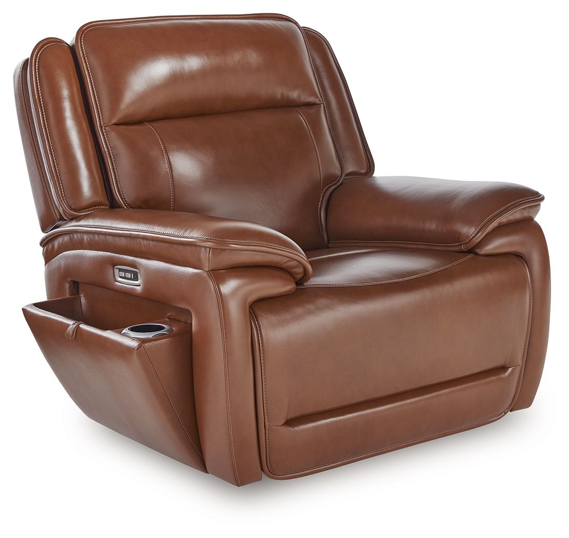 Healy Pier - Chocolate - Power Recliner / Adj Headrest by Signature Design by Ashley® | Bel Furniture