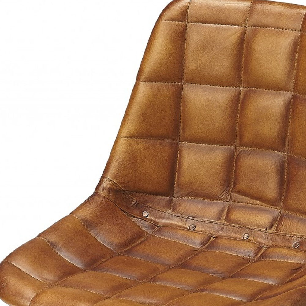 Faux Leather Tufted Side Chair - Brown