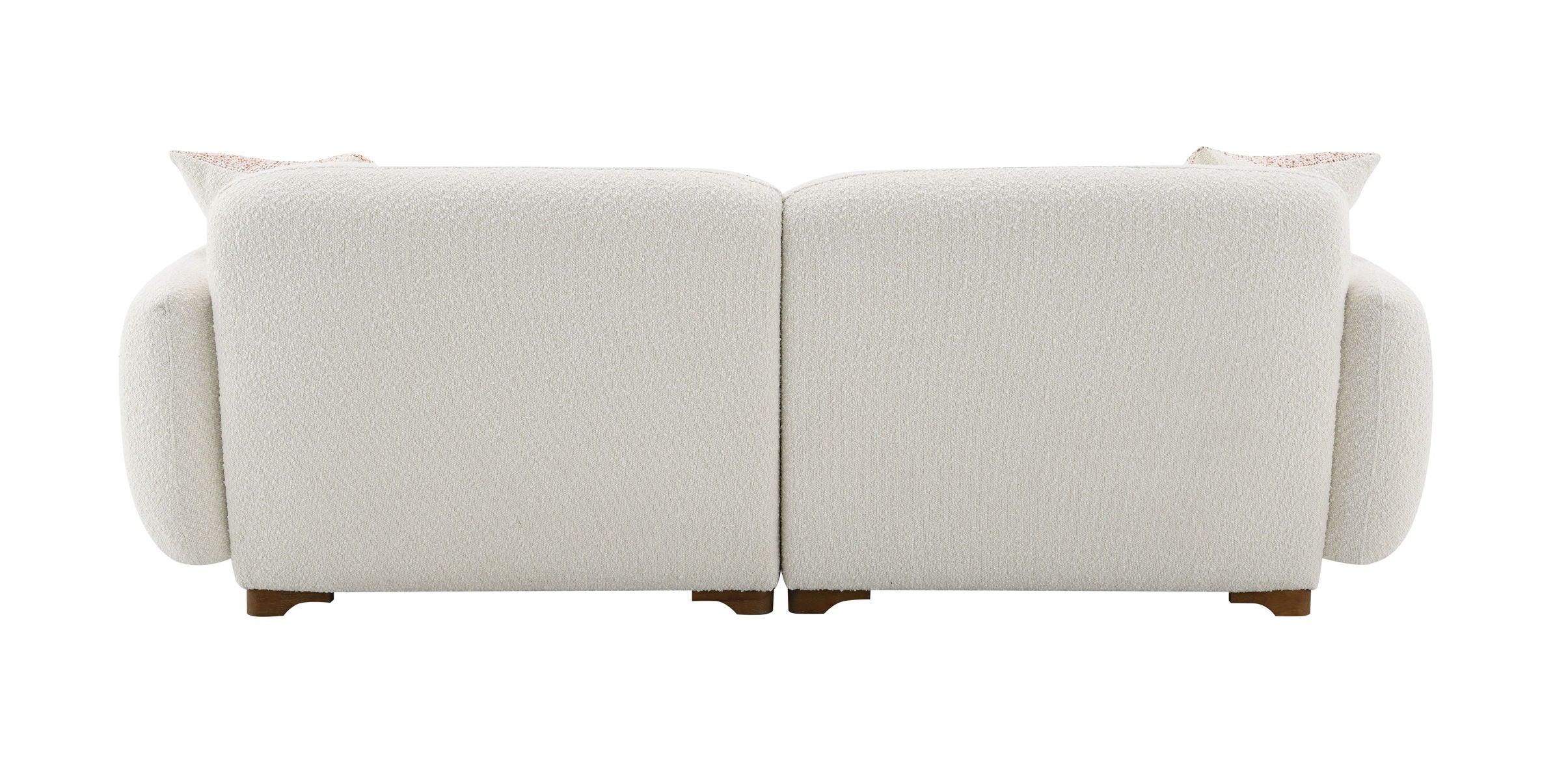 Darius - Boucle Sofa With 2 Toss Pillows - Beige