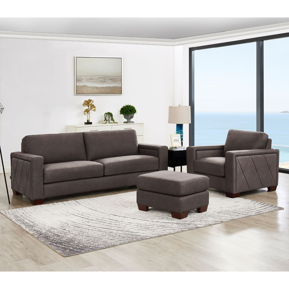 Marciano - Performance Sueded Leather Sofa - Chocolate