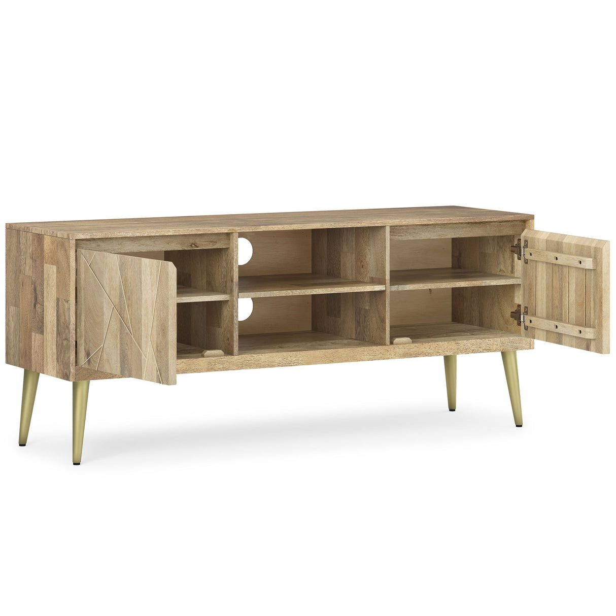Jager - TV Media Stand - Natural by Simpli-Home | Bel Furniture
