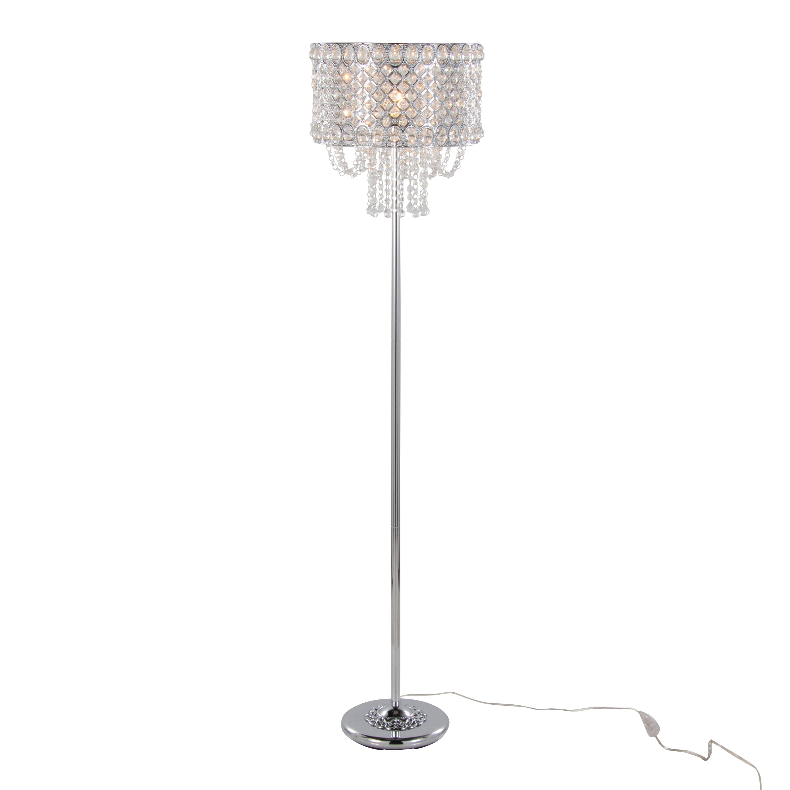 Droplet - Contemporary Floor Lamp - Polished Chrome / Clear