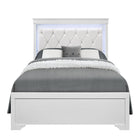Shaker - 5 Pieces Bedroom Set With Crystal Inspired Tufted Headboard And LED Lighting