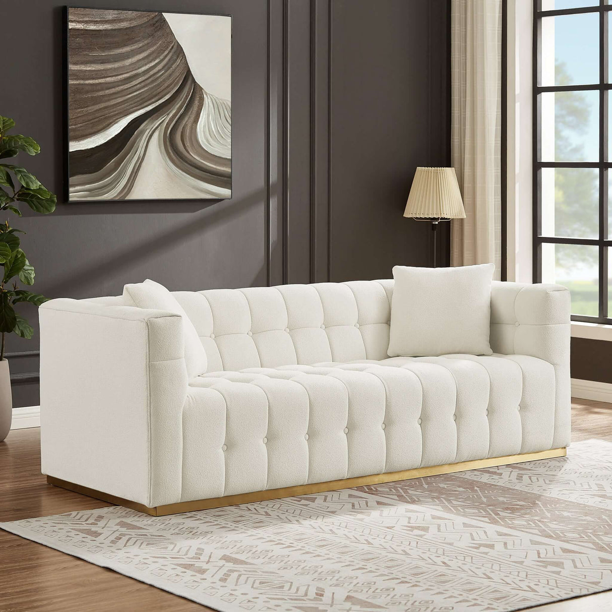 Eleanor - Sofa Boucle - Beige / Gold / Ivory / Ivory White by Ashcroft Furniture | Bel Furniture