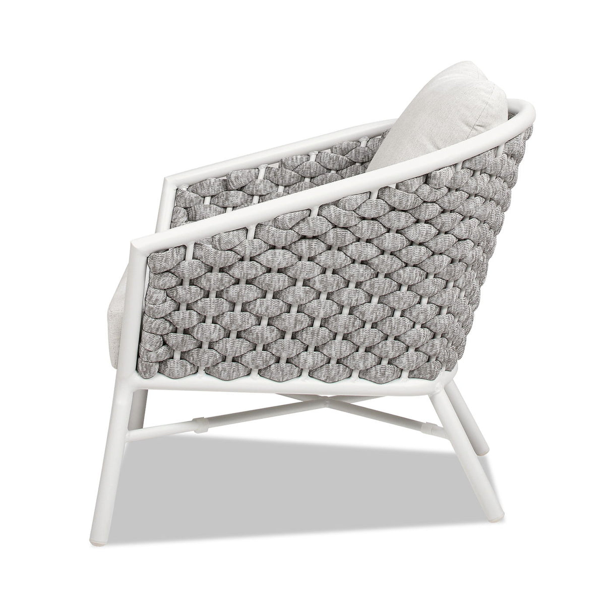 Rowan - Rope Barrel Back Patio Accent Arm Chair (Set of 2) - Optic White by Jennifer Taylor Home | Bel Furniture