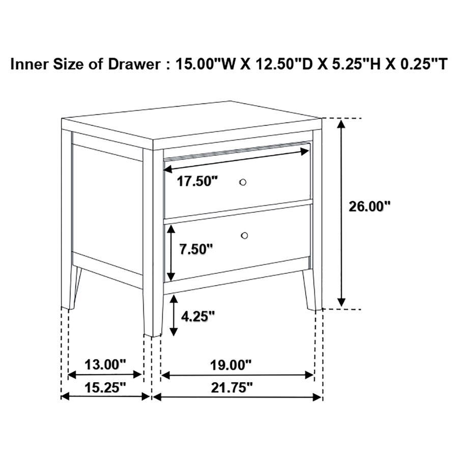 Carlton - 2-Drawer Nightstand - Cappuccino