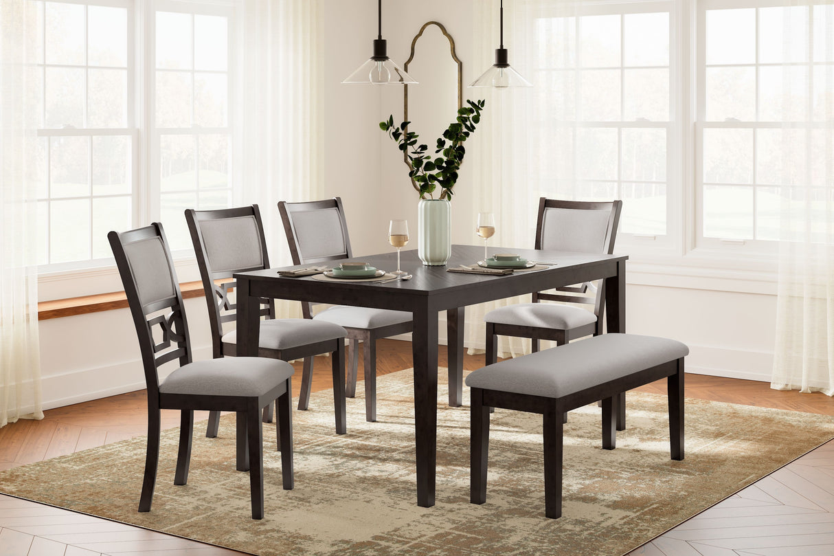 Langwest - Brown - Dining Room Table Set (Set of 6) by Signature Design by Ashley® | Bel Furniture