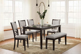 Langwest - Brown - Dining Room Table Set (Set of 6) by Signature Design by Ashley® | Bel Furniture