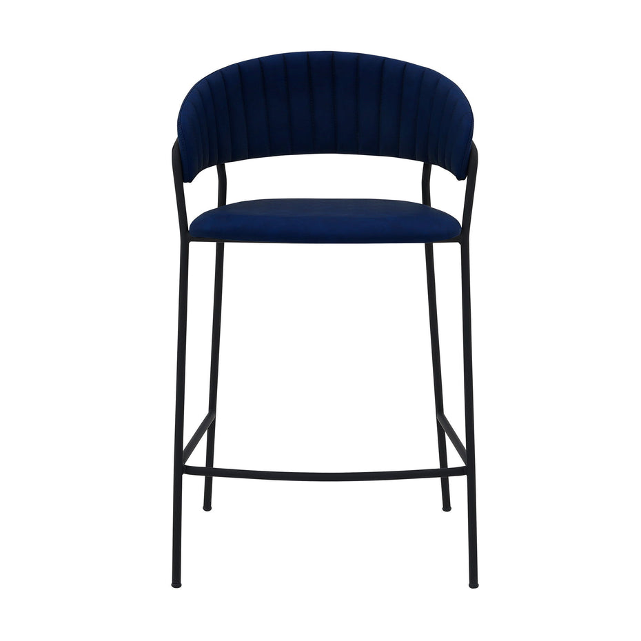 Low Back Counter Height Bar Chair - Blue / Black