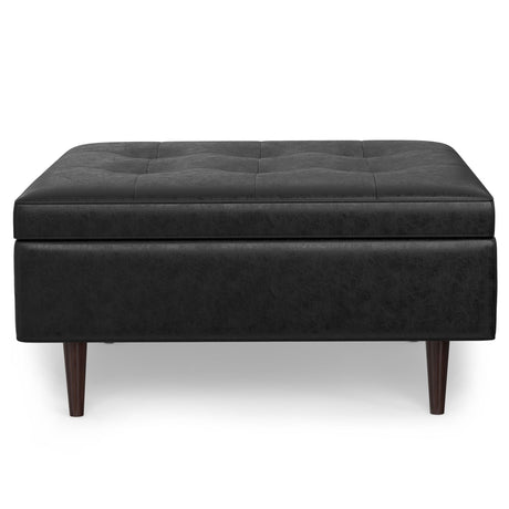 Shay - Large Square Coffee Table Storage Ottoman Mid-Century Style - view 7