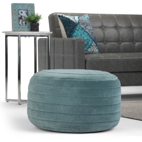 Vivienne - Upholstered Round Pouf - view 2