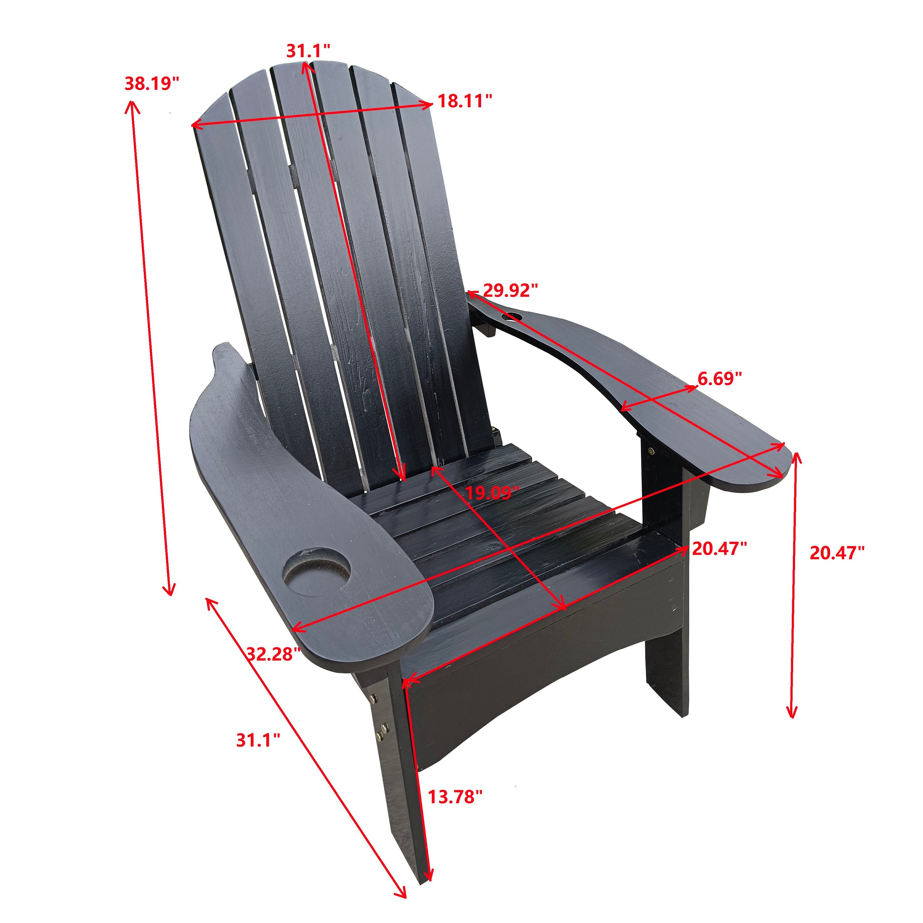 Outdoor Or Indoor Adirondack Chair With An Hole To Hold Umbrella On The Arm