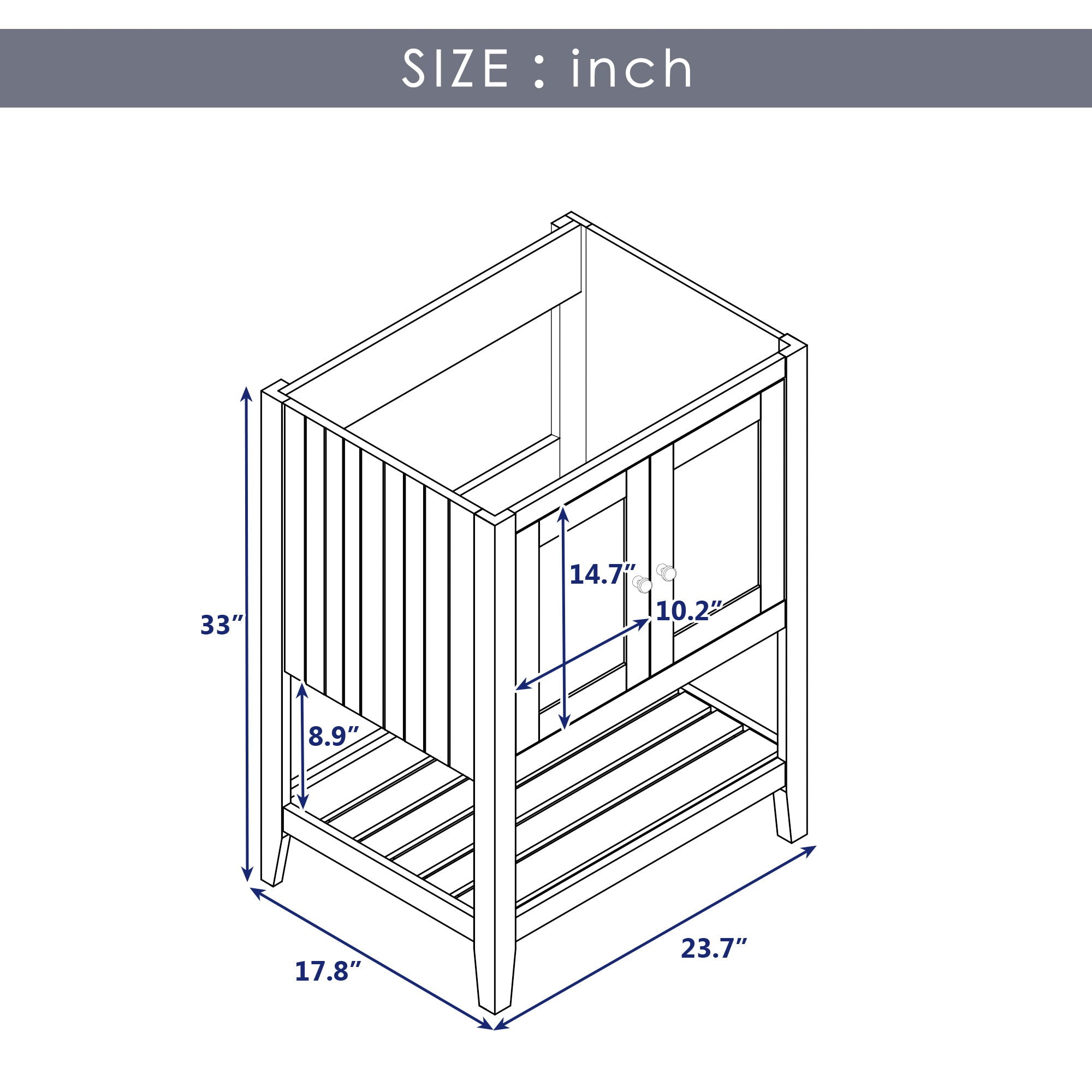 Bathroom Vanity Base Only, Soild Wood Frame, Bathroom Storage Cabinet With Doors And Open Shelf