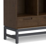 Banting - 9 Cube Bookcase With Drawers - Walnut Brown by Simpli-Home | Bel Furniture
