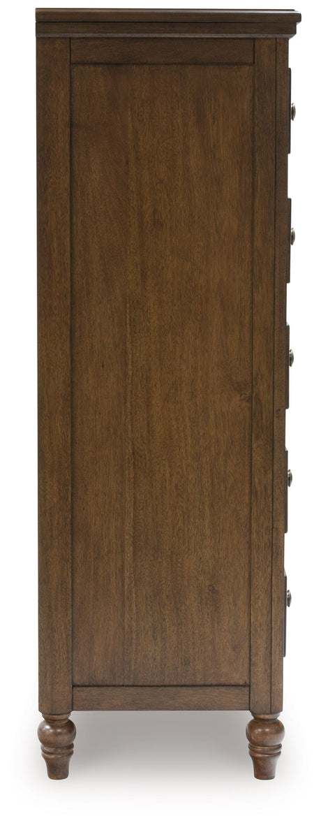 Sturlayne - Brown - Five Drawer Chest by Benchcraft® | Bel Furniture