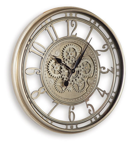 Gilover - Champagne Finish - Wall Clock by Signature Design by Ashley® | Bel Furniture