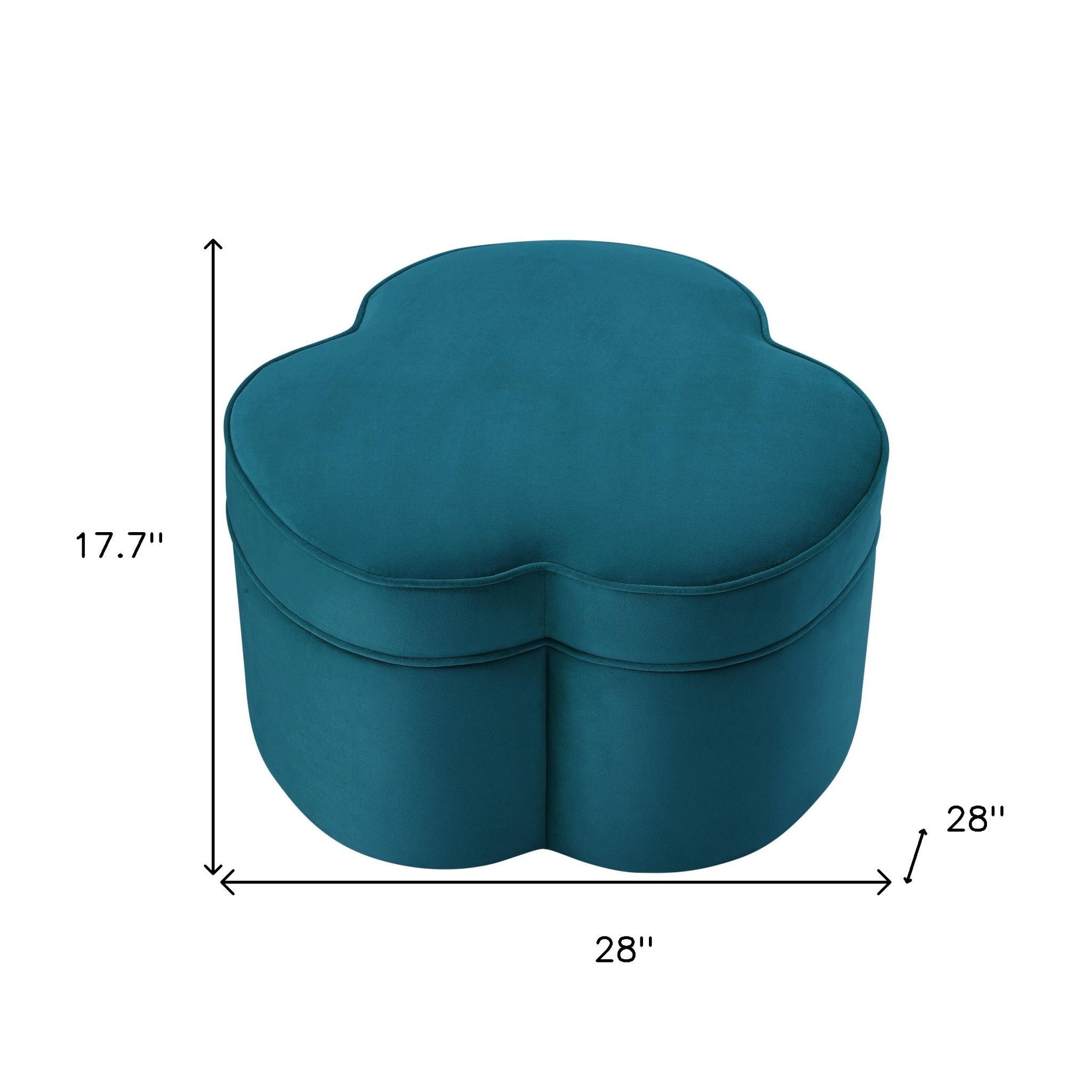 Velvet Specialty Cocktail Ottoman - Teal Blue