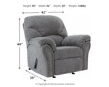 Allmaxx - Pewter - Rocker Recliner by Benchcraft® | Bel Furniture